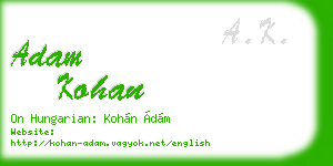 adam kohan business card